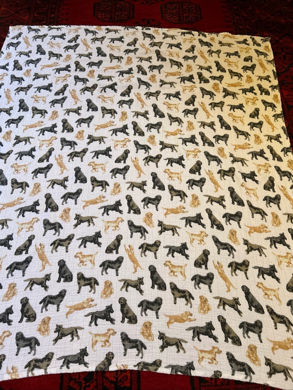 Mud Pie Labrador Lab  Retriever Muslin Swaddle Blanket, 38” x 43” Dogs Cotton